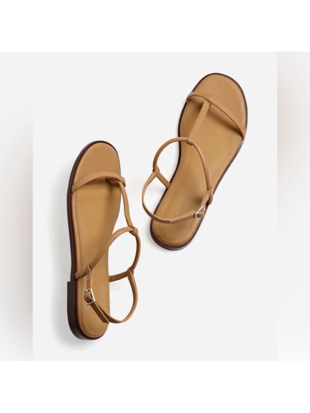 Madewell Bev T-strap Sandal in Amber Brown